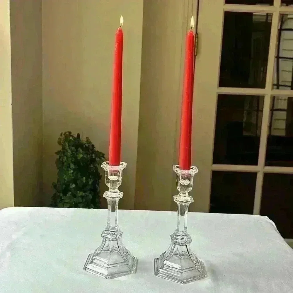 2 Matching Toscany Candleholders/Candle Sticks 24% Lead Crystal